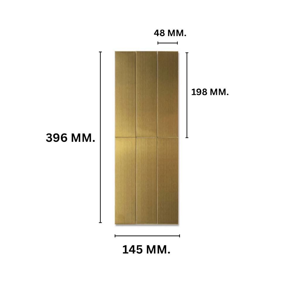 โมเสค TIMELESS TILES รุ่น LUSTO 39.6X14.5 ซม. สีทอง GOLD ผิวด้าน สเตนเลสแฮร์ไลน์_1